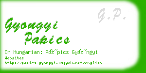 gyongyi papics business card